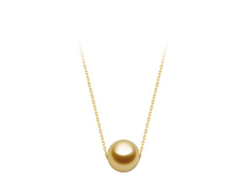 10-11mm Floating Golden South Sea Pearl Necklace